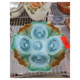 Scalloped Edge Porcelain Dish With Floral Motif