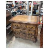 Wooden 3-Drawer Chest with Ornate Detailing