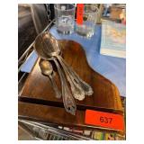 Silver Plated Serving Spoon Set with Stand