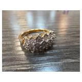 Sterling Silver Size 6.5 Ring with Clustered Desig