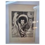 Framed Black-and-White Artwork