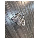 Sterling Silver Stud Earrings with Clear Stones