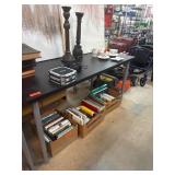 Ikea Table with Black Surface and Metal Legs