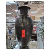 Metal Vase With Decorative Rope Accent