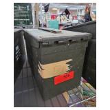 Military-Style Metal Ammo Box with Hinged Lid