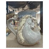 Handcrafted Ceramic Pitcher With Horse Motif
