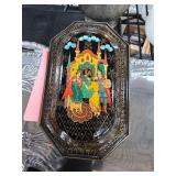 Hand-Painted Russian Lacquer Box with Scene