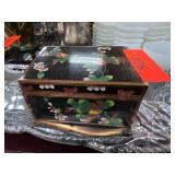 Cloisonne-Style Floral-Decorated Enamel Box