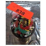 Cloisonne Round Lidded Box with Dragon Motif