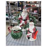 OCI 1990 Ceramic Santa Teapot Set
