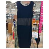 Black Sleeveless Dress With Satin Accents