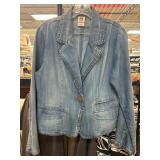 Faded Glory Denim Blazer, Size 14