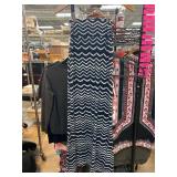 Navy and White Chevron Maxi Dress