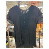 Melissa Paige Black Button-Front Blouse