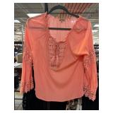 Democracy Pink Blouse with Lace Details
