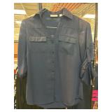 New York & Company Navy Button-Up Shirt