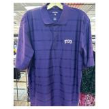 Antigua TCU Purple Polo Shirt, Size Large