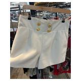 Womenï¿½s J.Me White Shorts with Gold Buttons