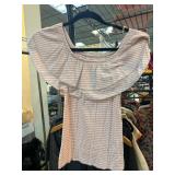 Hollister Pink Stripe Off-Shoulder Top