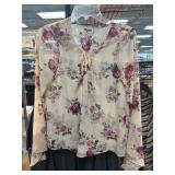 Show Me Your Mumu Floral Blouse with Tie Detail