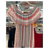 Chicoï¿½s Red and White Off-Shoulder Blouse