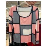 Long-Sleeve Geometric Pattern Top