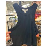 Express One Eleven Black Ribbed Tank Top
