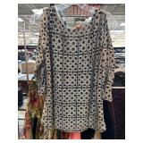 Peck & Peck Metallic Floral Knit Top