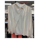 J.ING White Long-Sleeve Blouse With Chain Detail