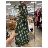 Topshop Green Floral Halter Dress
