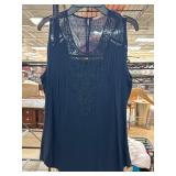 Daniel Rainn Navy Sleeveless Lace Top