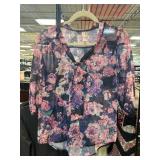 Xhilaration Sheer Floral Blouse, XS