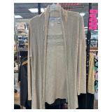 Le Moda Beige Knit Cardigan, Size XL