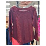 Hannah Burgundy Knit Long Sleeve Top