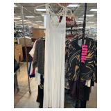 White Sleeveless Dress With Crochet Detail