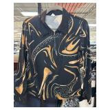 Black and Gold Abstract Print Shirt