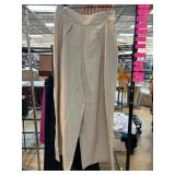 Pomelo Beige Pleated Wide-Leg Pants