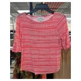Peck & Peck Pink-White Patterned Top