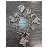 Silver-Tone Charm Bracelet with Various Charms