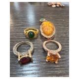 Rings and Pendant With Gemstones