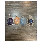 Four Gemstone Pendant Charms