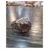 Jade Ring, Size 9, with Stone Accents