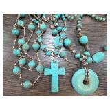 Necklace Lot with Faux Turquoise Beads