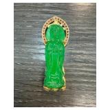 Jade Figure With Gold-Tone Frame