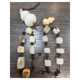 Two Beaded Necklaces with Light and Dark Beads