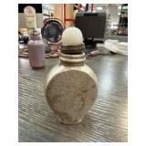 Metal Perfume Bottle With White Stone Cap