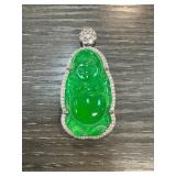 Jade Buddha Pendant With Decorative Setting