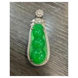 Jade Pendant with Gemstone Accents