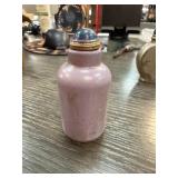 Pink Porcelain Perfume Bottle with Blue Cap