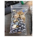 Costume Jewelry Bag with Faux Pearls